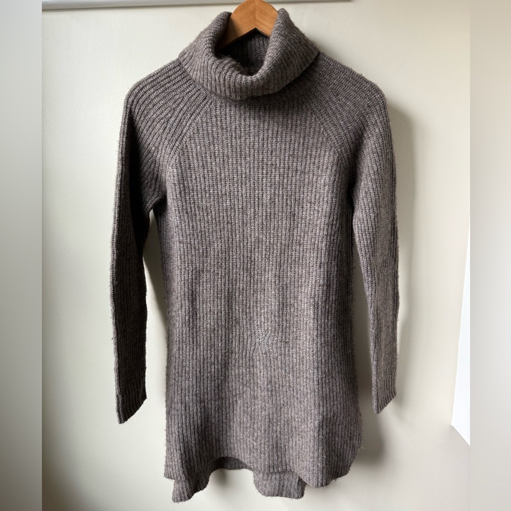 EILEEN FISHER Yak Wool Oversized Turtleneck Sweater Tunic Ribbed Soft Cozy‎ S